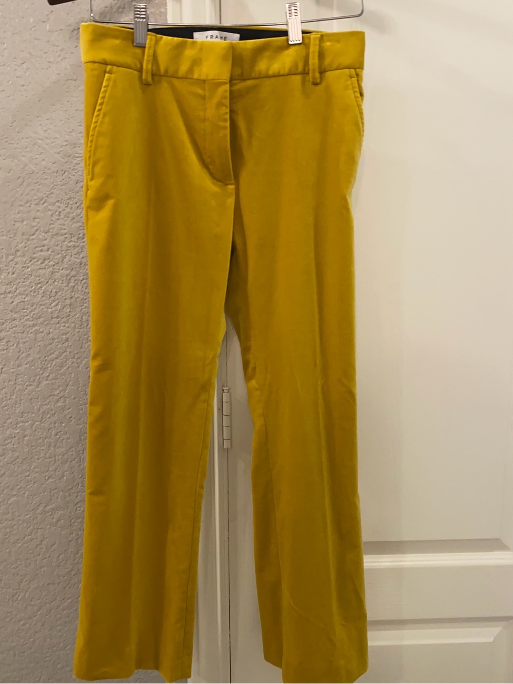 FRAME Denim Mustard Yellow Tailored Straight Leg Trouser Dress Pants